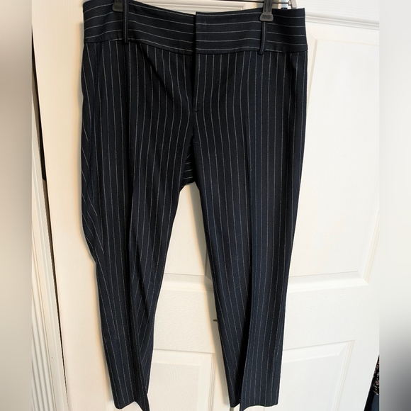Alice + Olivia Pinstripe High Waist Trousers Sz 10 Career Workwear - Picture 8 of 10